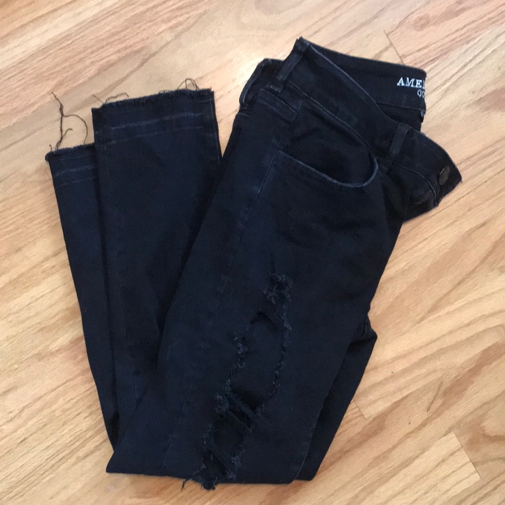 Ripped Black American Eagle Jeggings